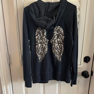 Victoria's  Secret Charcoal Gray Sweatshirt with White Label
